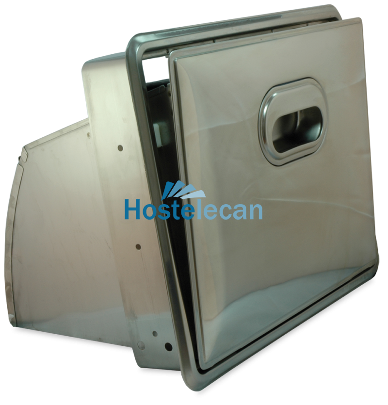 Tolva abatible para posos de café acoplada