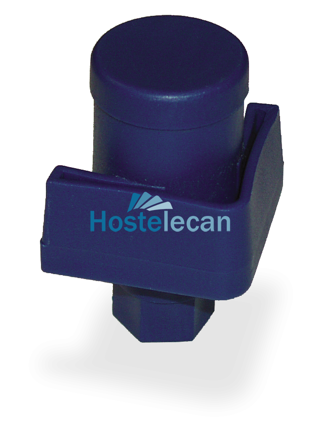 Contera de plástico azul c/regulador para soporte
