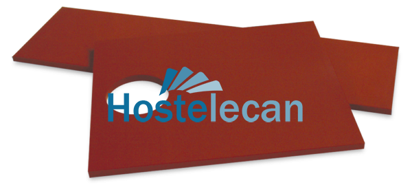 Fibra estándar roja 545x500x20 mm. c/agujero ø150 mm.