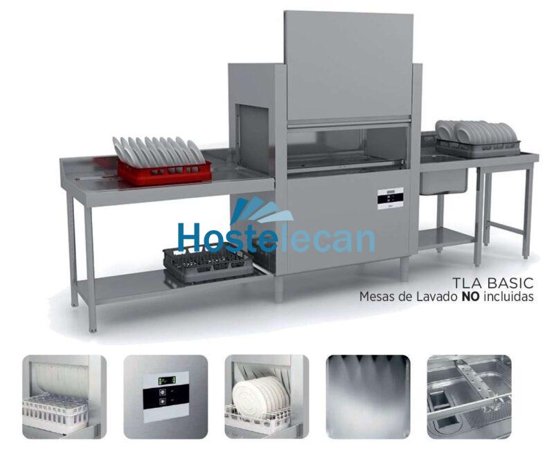 Túnel de lavado cesta 50x50 cm LAVADO + ACLARADO 60/120 cestas/hora VERONA TLA BASIC (31-10.1)