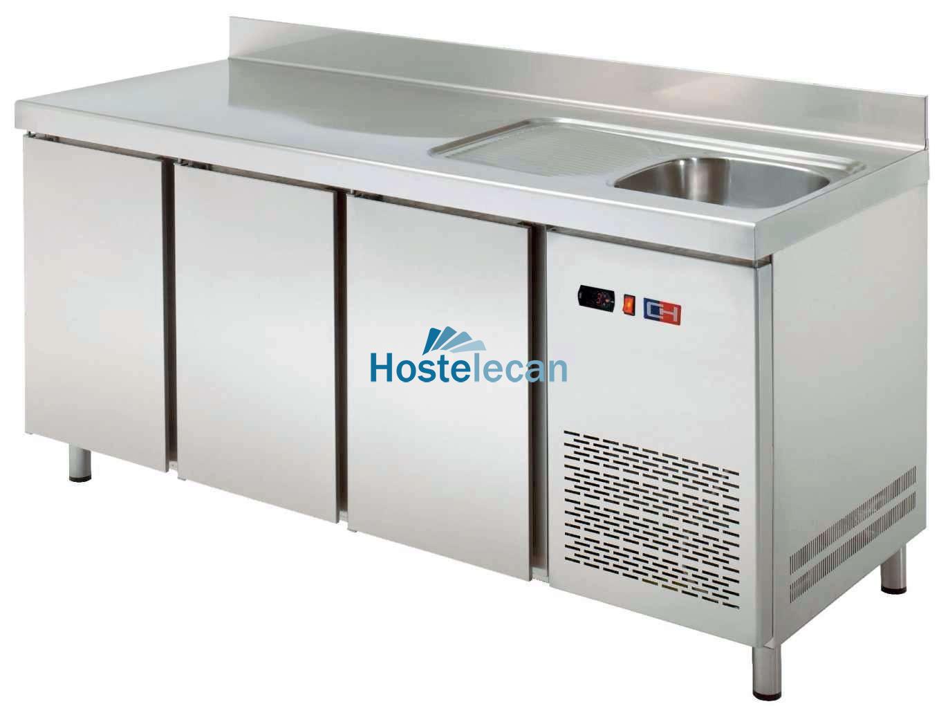 Mesa Snack Refrigerada con fregadero 2 puertas Fondo 600 de 1492 x600 x850h mm CORDOBA MRCH-150F
