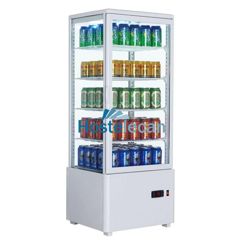 Expositor Refrigerado 4 Caras 98 litros Blanco de 447x400x1199h mm Línea Pekín XC98L-B