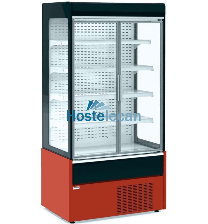 Mural Refrigerado Expositor con Puertas de Cristal 4 Estantes Fondo 700 de 1530 x700 x1990h mm AVEIRO MAE150PV-R color ROJO