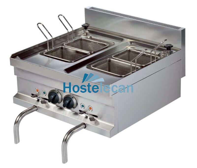 Cocedor de pasta eléctrico sobremesa 14+14 litros 3+3 kw 600x600x265h mm EMH606 Línea Estambul