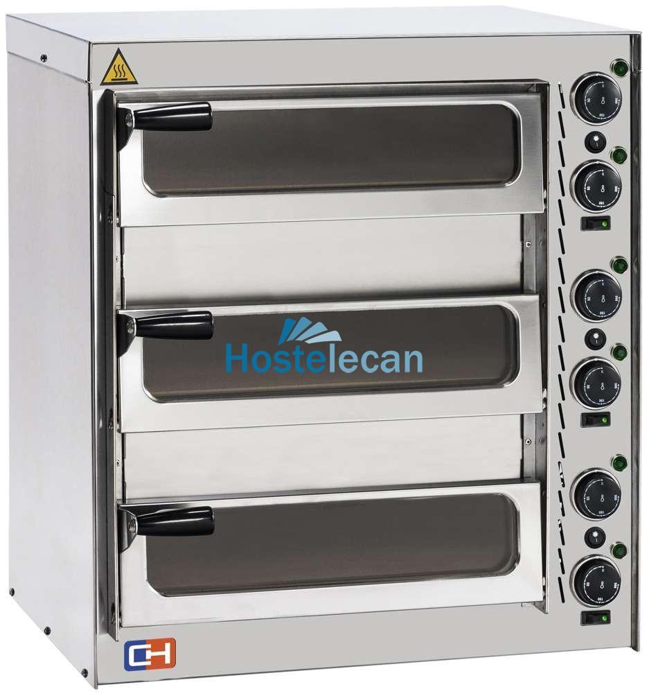 Horno Eléctrico de Pizza Compacto 3 pizza diámetro 35 cm AVEIRO FP52PV con puerta de cristal