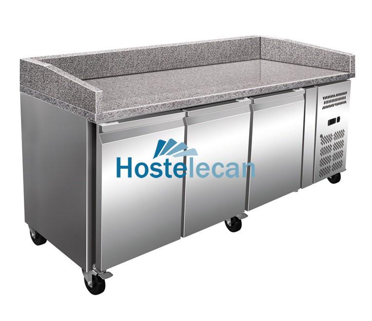 Mesa Euronorm 3 Puertas Preparación Pizzas con Encimera de Granito de 2025 x800 x1000h mm PEKIN PZ3600TN