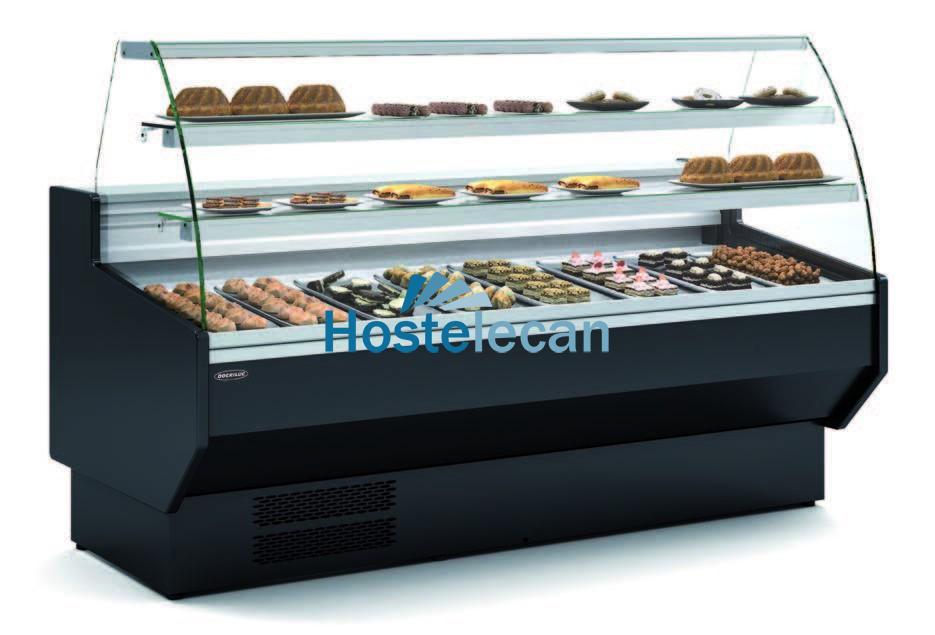 Vitrina Refrigerada Cristal Curvo pastelería Fondo 900 dim.2025x940x1235h mm Línea Córdoba VEPD-9-20-C