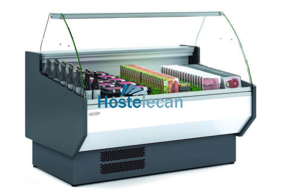 Vitrina Refrigerada Cristal Curvo Fondo 1100 dim.2525x1100x1235h mm Línea Córdoba VED-10-25-C-TF