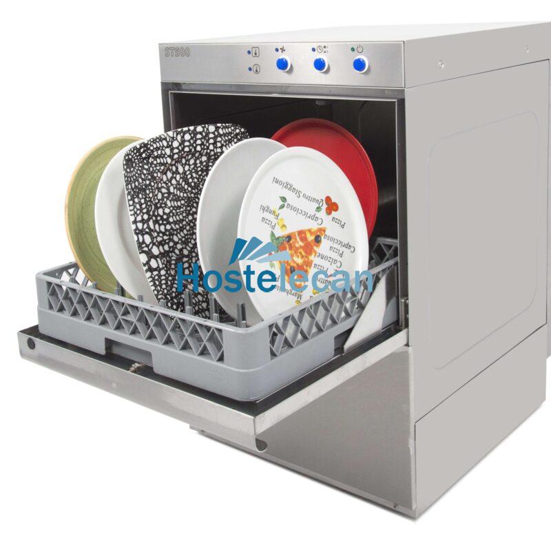 Lavavajillas industrial cesta 50x50 cm Monofásico - Trifásico Línea Varsovia ST500B con bomba de desagüe.