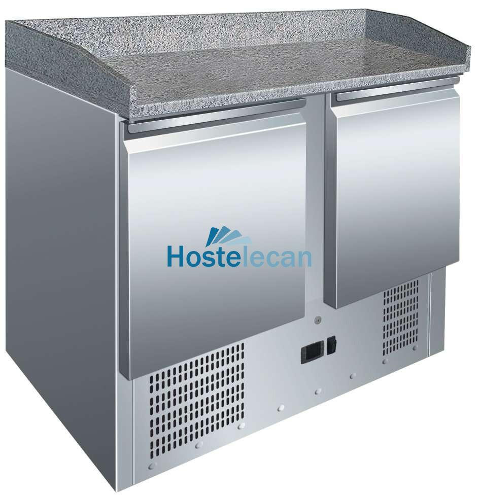 Mesa GN1/1 2 Puertas Preparación Pizzas con Encimera de Granito de 1045 x700 x1050h mm PEKIN S902PZ