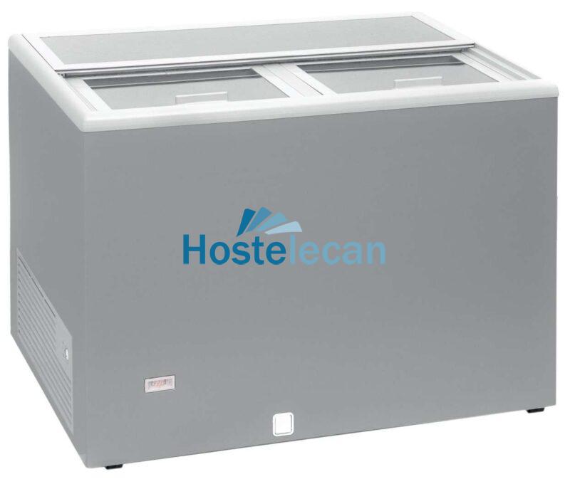 Enfriador de Botellas 400 litros  Puertas Inox de 1280 x670 x880h mm con ruedas AVEIRO AGF400 (COLOR GRIS)