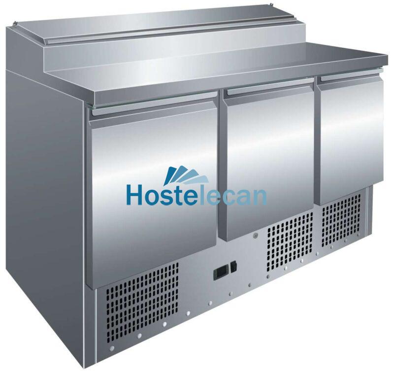 Mesa GN1/1 3 Puertas Preparación Ensaladas de 1365 x700 x1010h mm PEKIN PS300