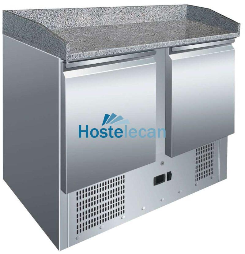 Mesa GN1/1 2 Puertas Preparación Pizzas con Encimera de Granito de 1045 x700 x1050h mm PEKIN S902PZ